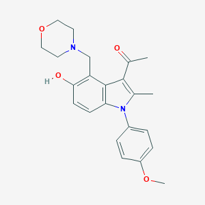 molecular formula C23H26N2O4 B271430 1-[5-hydroxy-1-(4-methoxyphenyl)-2-methyl-4-(4-morpholinylmethyl)-1H-indol-3-yl]ethanone 