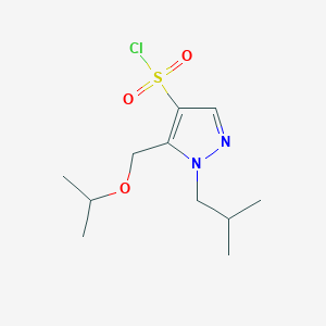 molecular formula C11H19ClN2O3S B2714307 1-isobutyl-5-(isopropoxymethyl)-1H-pyrazole-4-sulfonyl chloride CAS No. 1856043-16-7