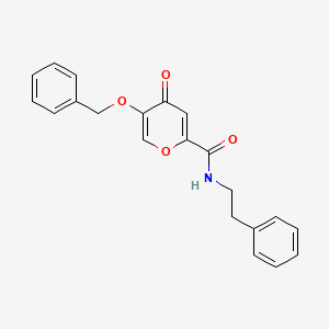 molecular formula C21H19NO4 B2714308 5-(苄氧基)-4-氧代-N-苯乙基-4H-吡喃-2-羧酰胺 CAS No. 1021023-89-1
