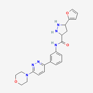 molecular formula C22H20N6O3 B2714311 3-(furan-2-yl)-N-{3-[6-(morpholin-4-yl)pyridazin-3-yl]phenyl}-1H-pyrazole-5-carboxamide CAS No. 1239473-85-8