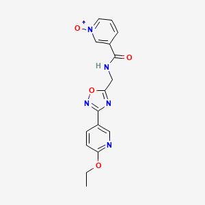 molecular formula C16H15N5O4 B2714313 3-(((3-(6-Ethoxypyridin-3-yl)-1,2,4-oxadiazol-5-yl)methyl)carbamoyl)pyridine 1-oxide CAS No. 2034507-08-7