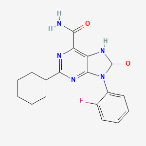 2-cyclohexyl-9-(2-fluorophenyl)-8-oxo-7H-purine-6-carboxamide