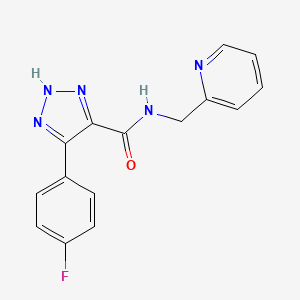 4-(4-fluorophenyl)-N-(pyridin-2-ylmethyl)-1H-1,2,3-triazole-5-carboxamide