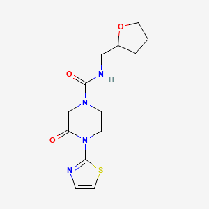 3-oxo-N-[(oxolan-2-yl)methyl]-4-(1,3-thiazol-2-yl)piperazine-1-carboxamide