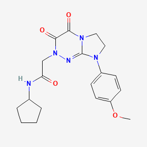 molecular formula C19H23N5O4 B2714329 N-cyclopentyl-2-(8-(4-methoxyphenyl)-3,4-dioxo-3,4,7,8-tetrahydroimidazo[2,1-c][1,2,4]triazin-2(6H)-yl)acetamide CAS No. 941959-41-7