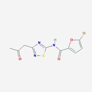 molecular formula C10H8BrN3O3S B2714330 5-bromo-N-[3-(2-oxopropyl)-1,2,4-thiadiazol-5-yl]-2-furamide CAS No. 866013-81-2