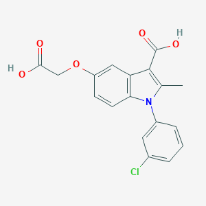 molecular formula C18H14ClNO5 B271435 5-(carboxymethoxy)-1-(3-chlorophenyl)-2-methyl-1H-indole-3-carboxylic acid 
