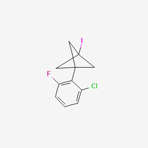 molecular formula C11H9ClFI B2714353 1-(2-Chloro-6-fluorophenyl)-3-iodobicyclo[1.1.1]pentane CAS No. 2287331-53-5