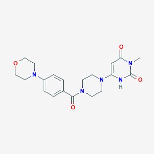 molecular formula C20H25N5O4 B2714355 3-methyl-6-(4-(4-morpholinobenzoyl)piperazin-1-yl)pyrimidine-2,4(1H,3H)-dione CAS No. 2310158-32-6