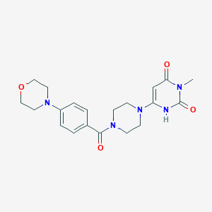 molecular formula C20H25N5O4 B2714355 3-甲基-6-(4-(4-吗啉基苯甲酰)哌嗪-1-基)嘧啶-2,4(1H,3H)-二酮 CAS No. 2310158-32-6