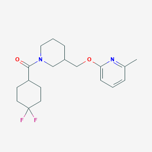molecular formula C19H26F2N2O2 B2714359 (4,4-Difluorocyclohexyl)-[3-[(6-methylpyridin-2-yl)oxymethyl]piperidin-1-yl]methanone CAS No. 2380070-80-2