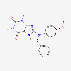 molecular formula C22H19N5O3 B2714373 8-(4-methoxyphenyl)-1,3-dimethyl-7-phenyl-1H,2H,3H,4H,8H-imidazo[1,2-g]purine-2,4-dione CAS No. 31493-80-8