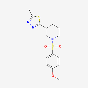 2-(1-((4-Methoxyphenyl)sulfonyl)piperidin-3-yl)-5-methyl-1,3,4-thiadiazole
