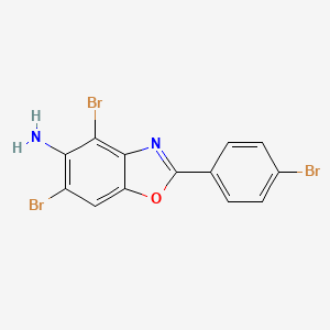 molecular formula C13H7Br3N2O B2714375 4,6-Dibromo-2-(4-bromophenyl)-1,3-benzoxazol-5-amine CAS No. 577768-91-3