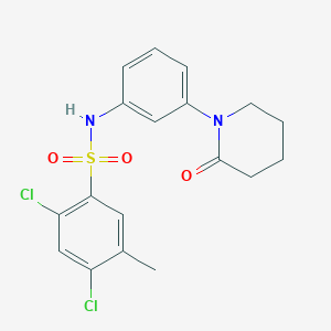 molecular formula C18H18Cl2N2O3S B2714380 2,4-dichloro-5-methyl-N-(3-(2-oxopiperidin-1-yl)phenyl)benzenesulfonamide CAS No. 1211241-54-1
