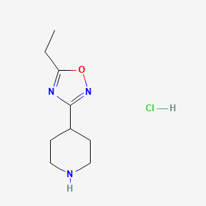 molecular formula C9H16ClN3O B2714381 4-(5-乙基-1,2,4-噁二唑-3-基)哌啶盐酸盐 CAS No. 1385696-66-1