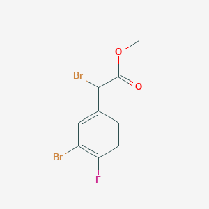 molecular formula C9H7Br2FO2 B2714382 Methyl 2-bromo-2-(3-bromo-4-fluorophenyl)acetate CAS No. 1566900-03-5
