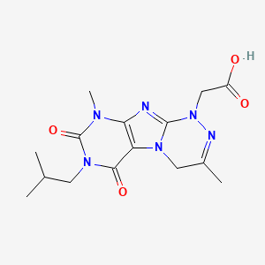 molecular formula C15H20N6O4 B2714386 2-(7-isobutyl-3,9-dimethyl-6,8-dioxo-6,7,8,9-tetrahydro-[1,2,4]triazino[3,4-f]purin-1(4H)-yl)acetic acid CAS No. 919735-05-0