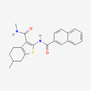 molecular formula C22H22N2O2S B2714389 2-(2-naphthamido)-N,6-dimethyl-4,5,6,7-tetrahydrobenzo[b]thiophene-3-carboxamide CAS No. 892981-40-7