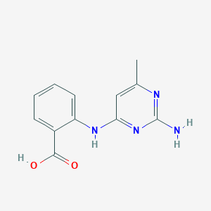 molecular formula C12H12N4O2 B2714390 2-[(2-Amino-6-methylpyrimidin-4-yl)amino]benzoic acid CAS No. 13208-07-6
