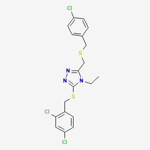 4-chlorobenzyl {5-[(2,4-dichlorobenzyl)sulfanyl]-4-ethyl-4H-1,2,4-triazol-3-yl}methyl sulfide