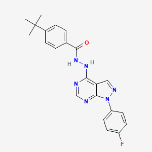 molecular formula C22H21FN6O B2714394 4-tert-butyl-N'-[1-(4-fluorophenyl)-1H-pyrazolo[3,4-d]pyrimidin-4-yl]benzohydrazide CAS No. 881082-96-8