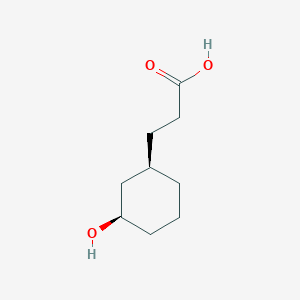 B2714396 3-[(1R,3R)-3-Hydroxycyclohexyl]propanoic acid CAS No. 2490344-84-6
