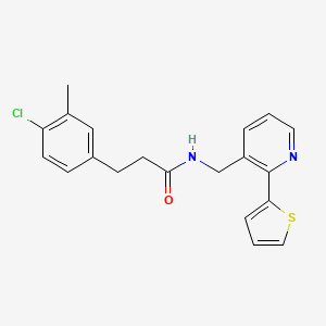molecular formula C20H19ClN2OS B2714397 3-(4-chloro-3-methylphenyl)-N-((2-(thiophen-2-yl)pyridin-3-yl)methyl)propanamide CAS No. 2034450-87-6