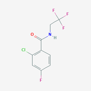 molecular formula C9H6ClF4NO B2714399 2-Chloro-4-fluoro-N-(2,2,2-trifluoroethyl)benzamide CAS No. 2191815-74-2