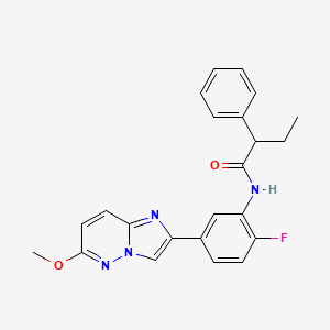 molecular formula C23H21FN4O2 B2714406 N-(2-fluoro-5-(6-methoxyimidazo[1,2-b]pyridazin-2-yl)phenyl)-2-phenylbutanamide CAS No. 953245-13-1