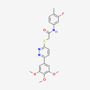 N-(3-fluoro-4-methylphenyl)-2-((6-(3,4,5-trimethoxyphenyl)pyridazin-3-yl)thio)acetamide