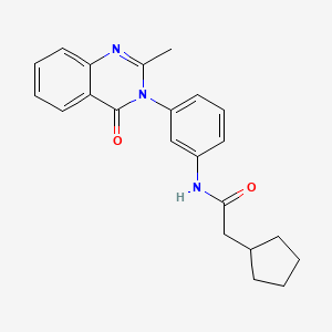 molecular formula C22H23N3O2 B2714409 2-cyclopentyl-N-[3-(2-methyl-4-oxoquinazolin-3-yl)phenyl]acetamide CAS No. 898420-37-6