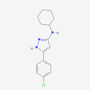 molecular formula C15H18ClN3 B271441 N-[3-(4-chlorophenyl)-1H-pyrazol-5-yl]-N-cyclohexylamine 