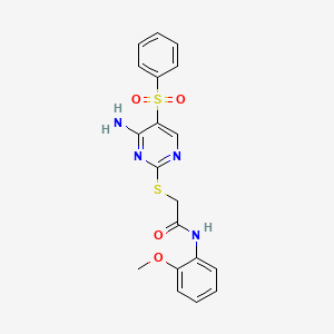 2-{[4-AMINO-5-(BENZENESULFONYL)PYRIMIDIN-2-YL]SULFANYL}-N-(2-METHOXYPHENYL)ACETAMIDE