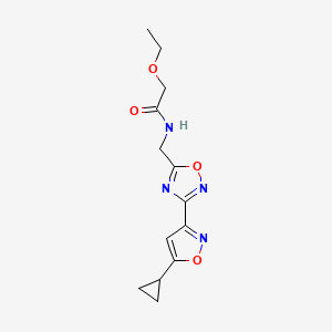 molecular formula C13H16N4O4 B2714417 N-((3-(5-环丙基异噁唑-3-基)-1,2,4-噁二唑-5-基)甲基)-2-乙氧基乙酰胺 CAS No. 1903784-86-0