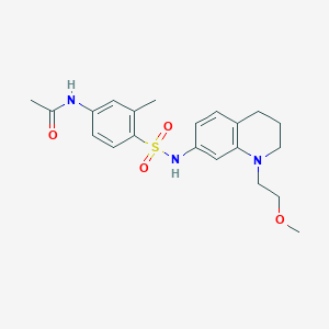 molecular formula C21H27N3O4S B2714420 N-(4-(N-(1-(2-methoxyethyl)-1,2,3,4-tetrahydroquinolin-7-yl)sulfamoyl)-3-methylphenyl)acetamide CAS No. 1172810-94-4