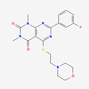 7-(3-fluorophenyl)-1,3-dimethyl-5-((2-morpholinoethyl)thio)pyrimido[4,5-d]pyrimidine-2,4(1H,3H)-dione