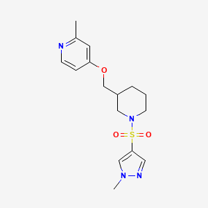 2-Methyl-4-[[1-(1-methylpyrazol-4-yl)sulfonylpiperidin-3-yl]methoxy]pyridine