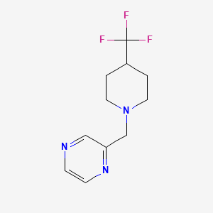 molecular formula C11H14F3N3 B2714446 2-((4-(三氟甲基)哌啶-1-基)甲基)吡嘧啶 CAS No. 2034294-88-5