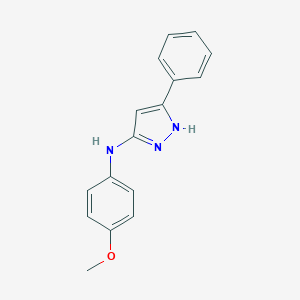 molecular formula C16H15N3O B271445 N-(4-methoxyphenyl)-N-(3-phenyl-1H-pyrazol-5-yl)amine 