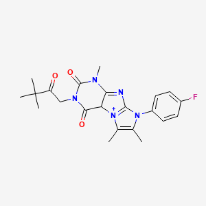 molecular formula C22H24FN5O3 B2714450 3-(3,3-dimethyl-2-oxobutyl)-8-(4-fluorophenyl)-1,6,7-trimethyl-1H,2H,3H,4H,8H-imidazo[1,2-g]purine-2,4-dione CAS No. 1787896-59-6