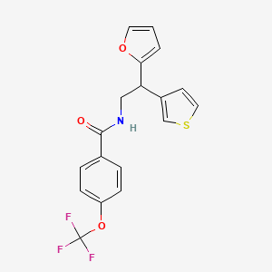 molecular formula C18H14F3NO3S B2714451 N-[2-(furan-2-yl)-2-(thiophen-3-yl)ethyl]-4-(trifluoromethoxy)benzamide CAS No. 2097864-37-2