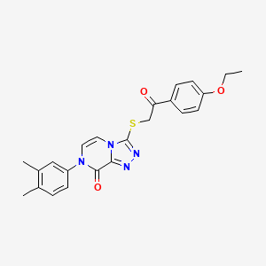 molecular formula C23H22N4O3S B2714452 7-(3,4-dimethylphenyl)-3-((2-(4-ethoxyphenyl)-2-oxoethyl)thio)-[1,2,4]triazolo[4,3-a]pyrazin-8(7H)-one CAS No. 1242928-92-2