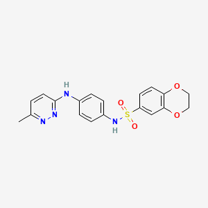 molecular formula C19H18N4O4S B2714453 N-(4-((6-methylpyridazin-3-yl)amino)phenyl)-2,3-dihydrobenzo[b][1,4]dioxine-6-sulfonamide CAS No. 1171712-25-6