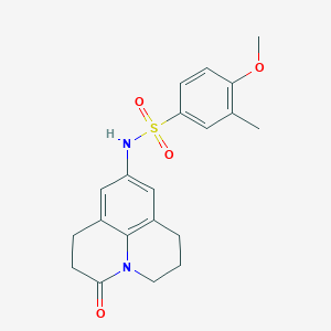 molecular formula C20H22N2O4S B2714458 4-methoxy-3-methyl-N-(3-oxo-1,2,3,5,6,7-hexahydropyrido[3,2,1-ij]quinolin-9-yl)benzenesulfonamide CAS No. 906152-41-8