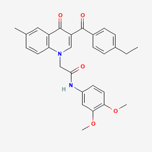 N-(3,4-dimethoxyphenyl)-2-(3-(4-ethylbenzoyl)-6-methyl-4-oxoquinolin-1(4H)-yl)acetamide