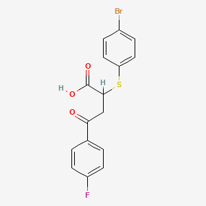 molecular formula C16H12BrFO3S B2714460 2-[(4-溴苯基)硫基]-4-(4-氟苯基)-4-氧代丁酸 CAS No. 301194-41-2