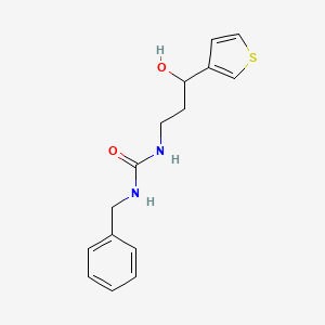molecular formula C15H18N2O2S B2714461 1-Benzyl-3-(3-hydroxy-3-(thiophen-3-yl)propyl)urea CAS No. 2034347-02-7