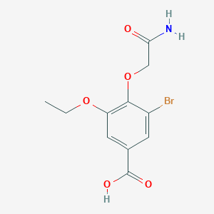 molecular formula C11H12BrNO5 B2714462 4-(2-氨基-2-氧代乙氧基)-3-溴-5-乙氧基苯甲酸 CAS No. 713104-22-4