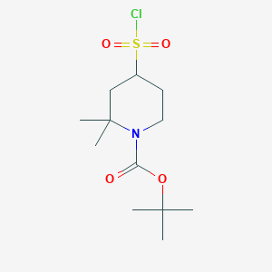 molecular formula C12H22ClNO4S B2714463 Tert-butyl 4-chlorosulfonyl-2,2-dimethylpiperidine-1-carboxylate CAS No. 2418674-72-1